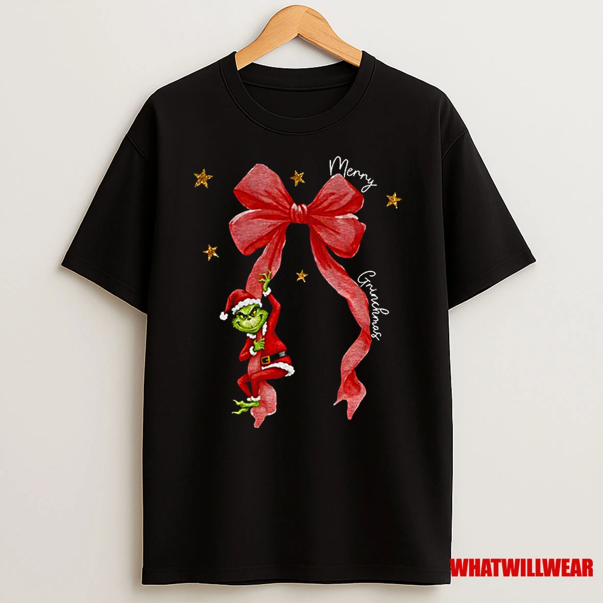Merry Greenmas Coquette Christmas Bow Grinch Santa Classic Shirts