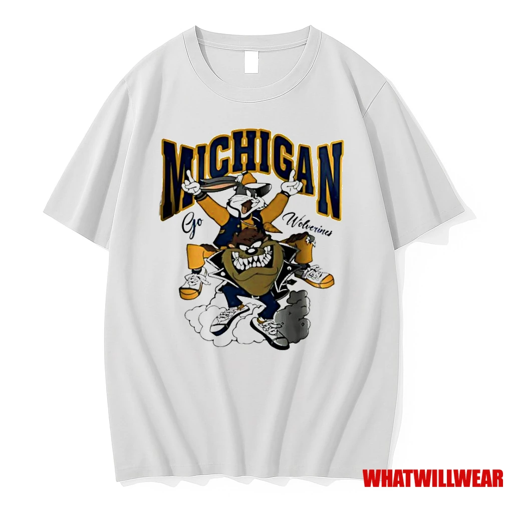 Michigan Go Wolverines Looney Tunes Bugs Bunny And Tasmanian Devil Classic Shirts