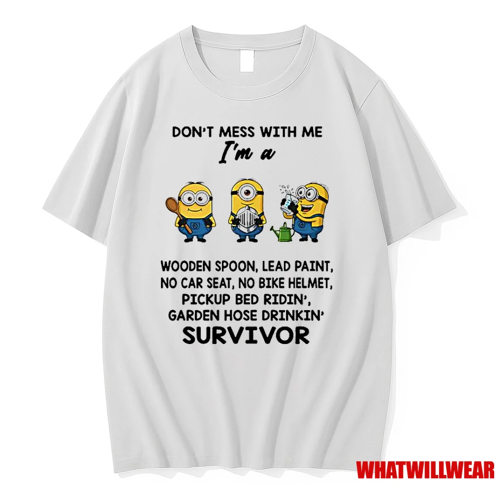 Minions Dont Mess With Me Im A Wooden Spoon Lead Paint No Car Seat No Bike Helmet Classic Shirts