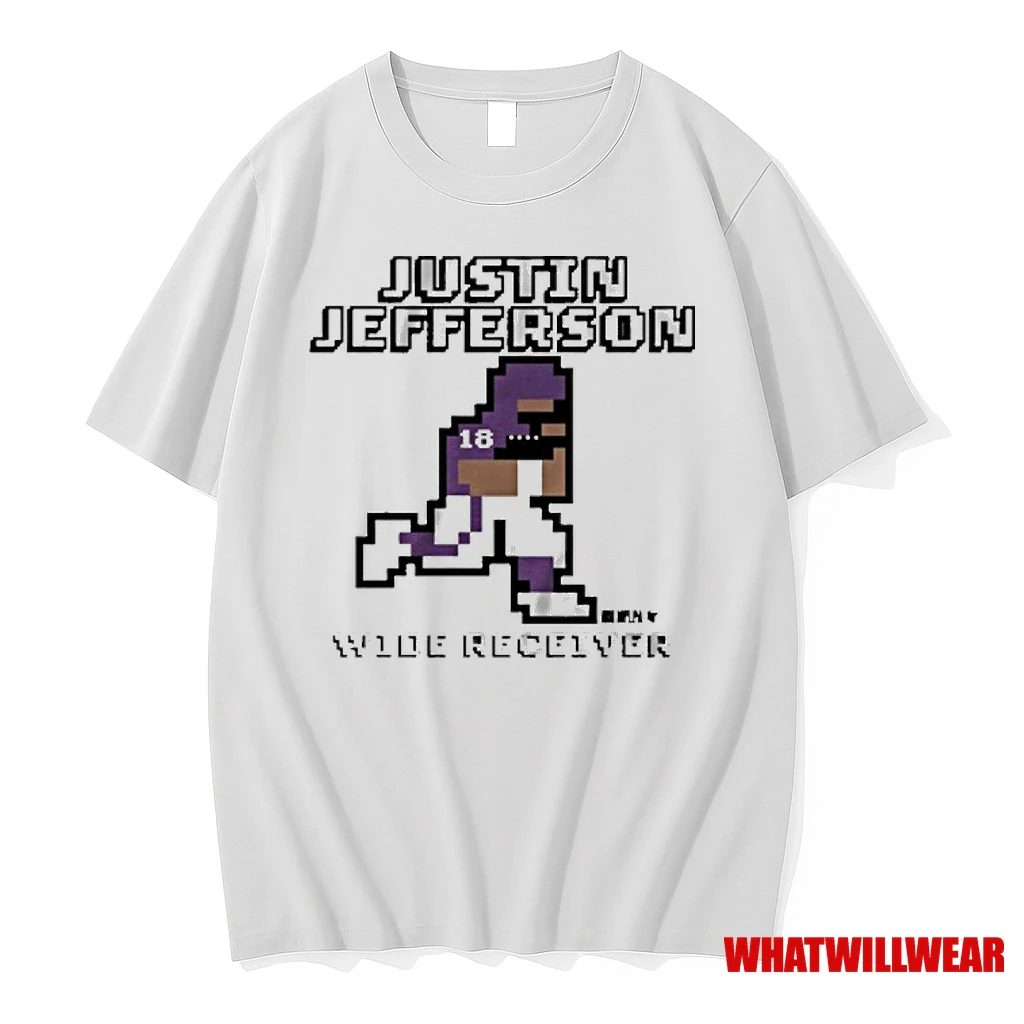 Minnesota Vikings Justin Jefferson Wide Receiver Retro Baller Shirts