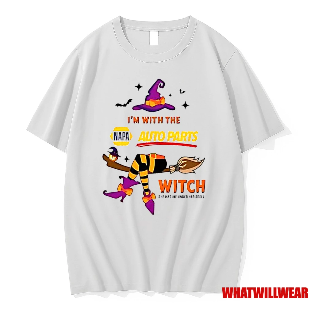 Napa Auto Parts Im With The Witch She Has Me Under Her Spell Halloween Classic Shirts