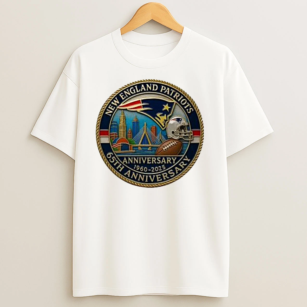 New England Patriots 65th Anniversary Commemorative 1960 2025 Classic Shirts