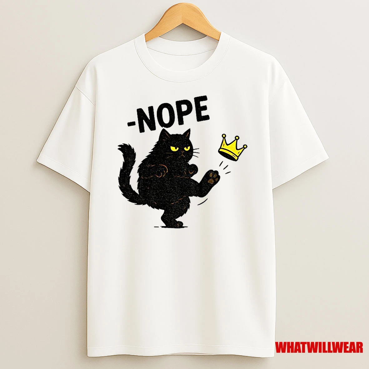 No Kings In America Black Cat Funny Political Meme Classic Shirts