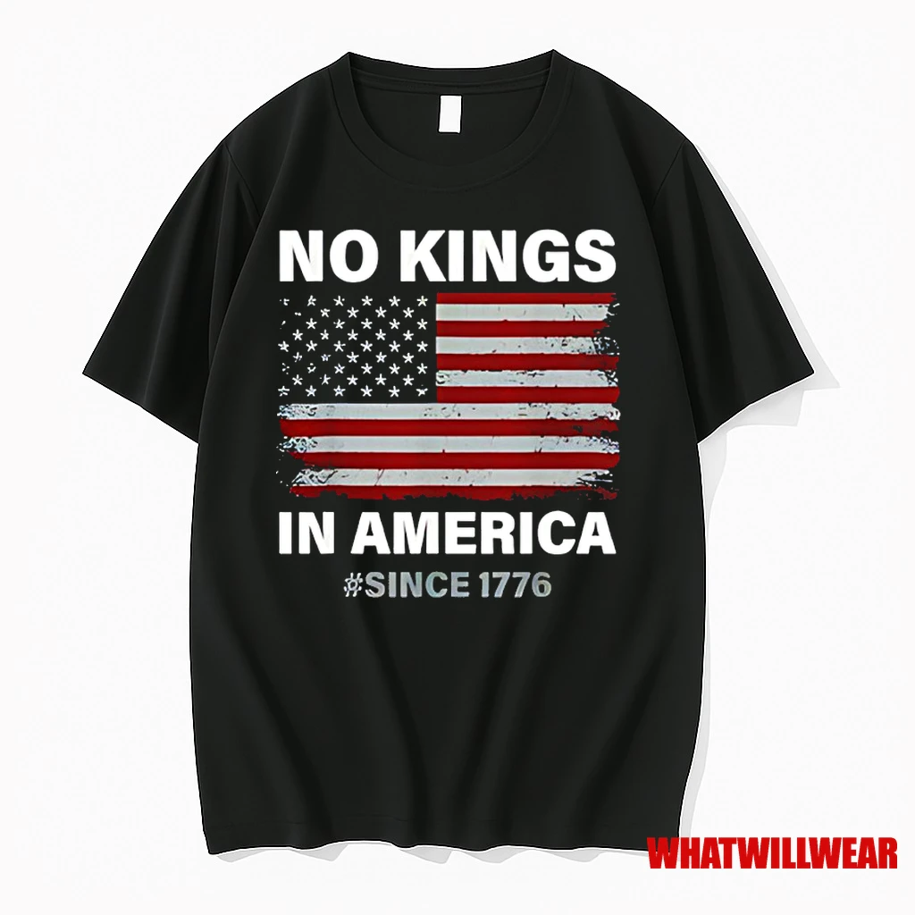 No Kings In America Since 1776 Vintage Usa Flag No Kings Classic Shirts