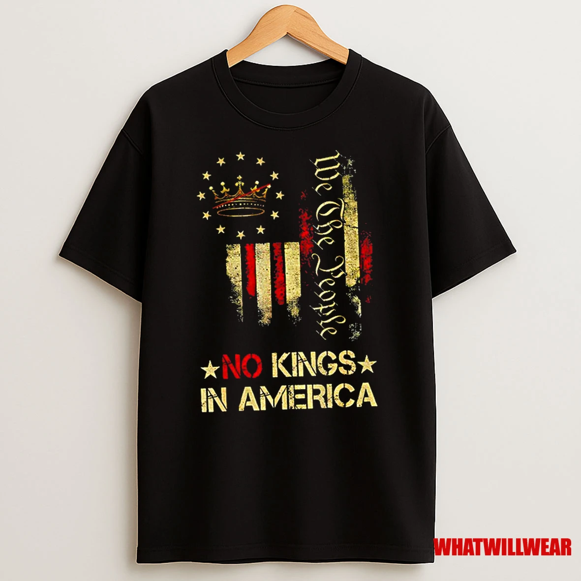 No Kings In America We The People Vintage American Flag Classic Shirts