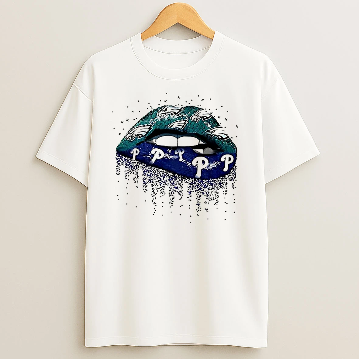 Philadelphia Eagles X Philadelphia Phillies Girl Lips Classic Shirts