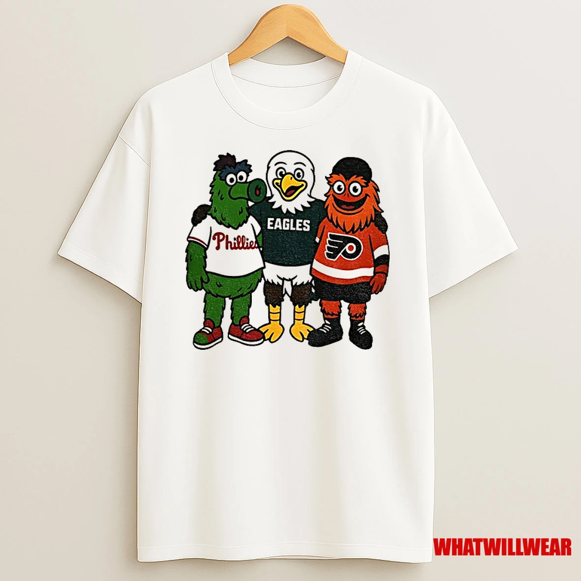 Phillie Phanatic Swoop And Gritty Philadelphia Phillies Eagles Flyers Classic Shirts