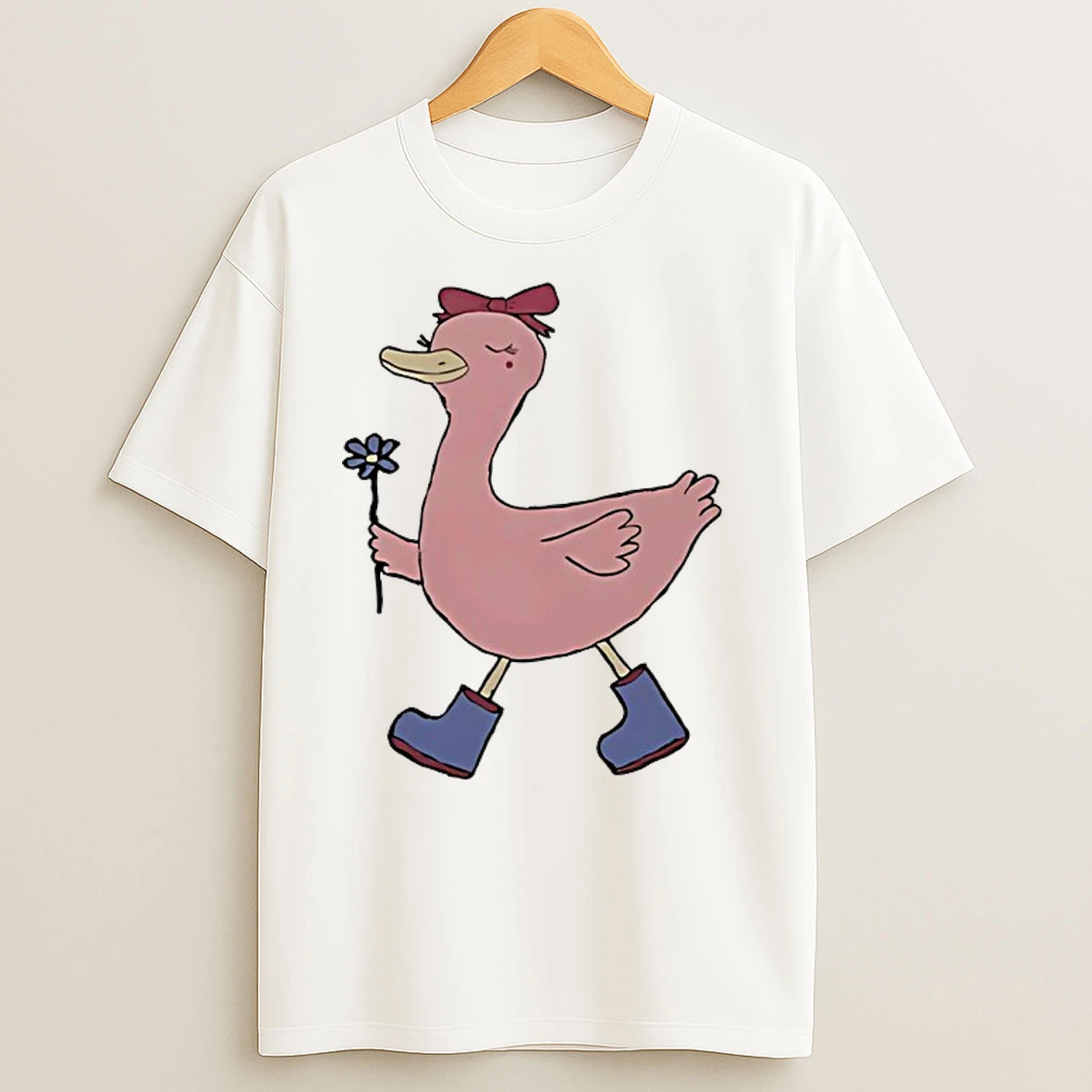 Pink Duck Walking T Shirts