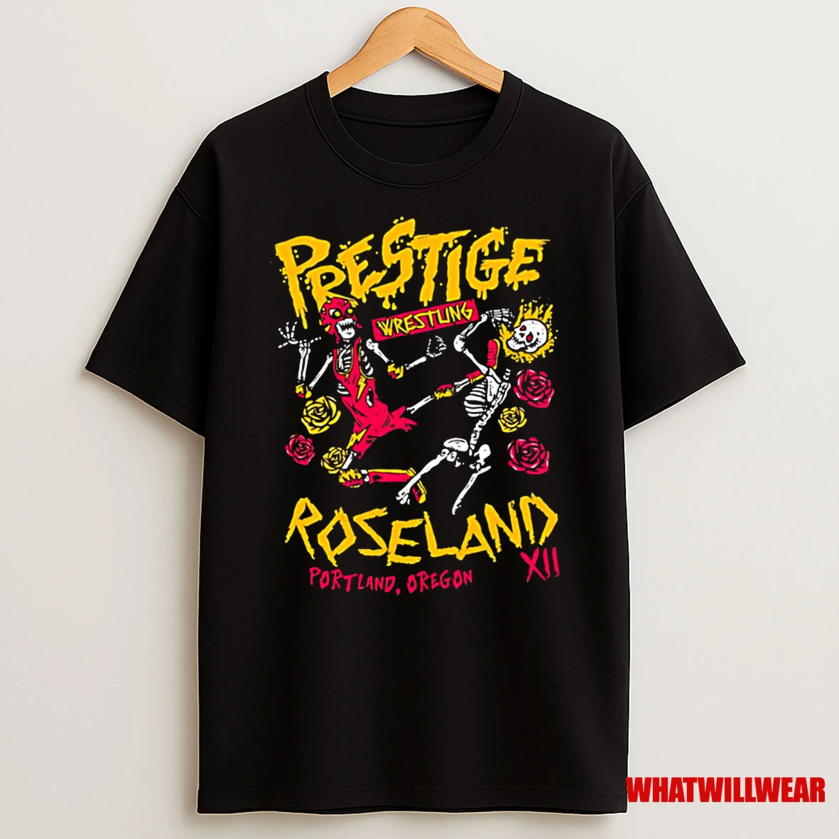 Prestige Wrestling Roseland Xii Skeleton Classic Shirts