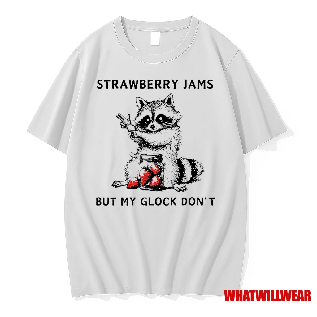 Racccoon Strawberry Jams But My Gloock Dont Classic Shirts