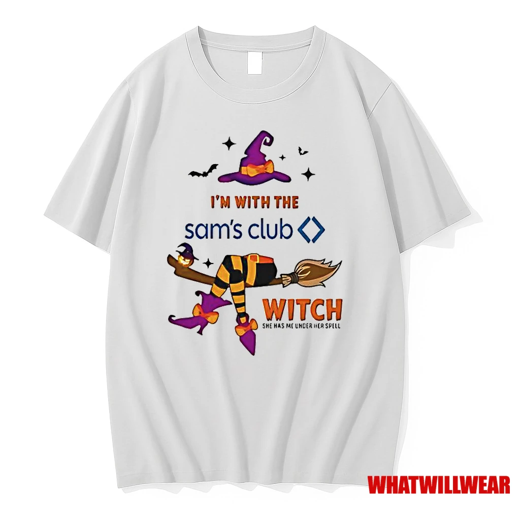 Sams Club Im With The Witch She Has Me Under Her Spell Halloween Classic Shirts