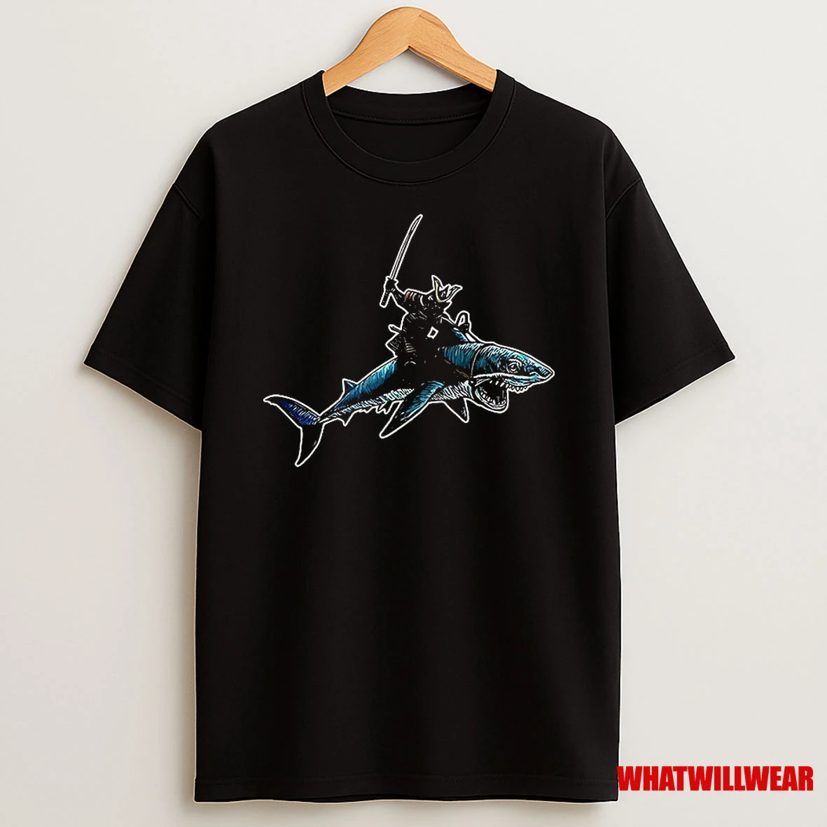 Samurai Riding A Shark Japanese Style Classic Shirts