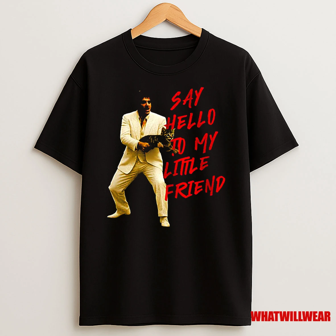Scarface Say Hello To My Little Friend Cat Meme Classic Shirts