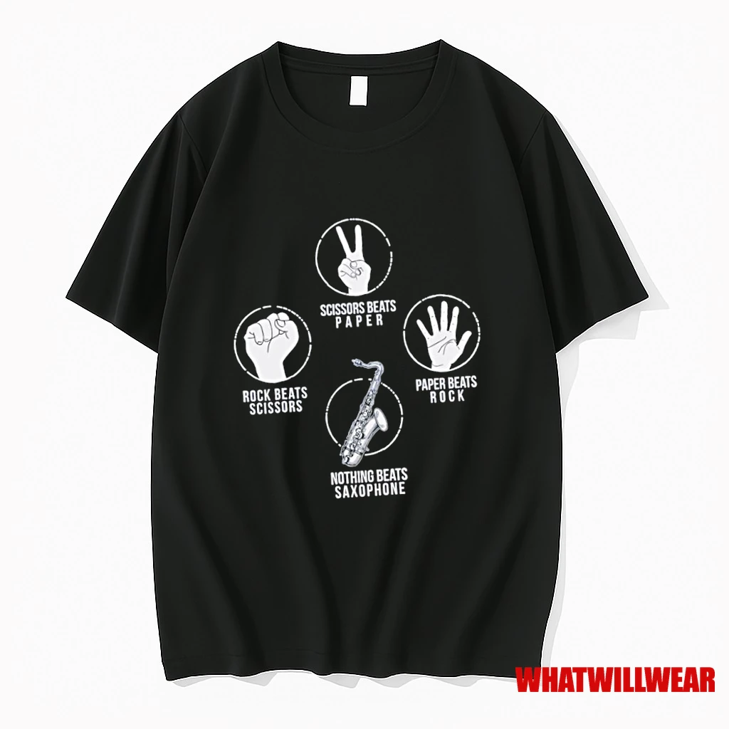 Scissors Beats Paper Rock Beats Scissors Paper Beats Rock Nothing Beats Saxophones Shirts