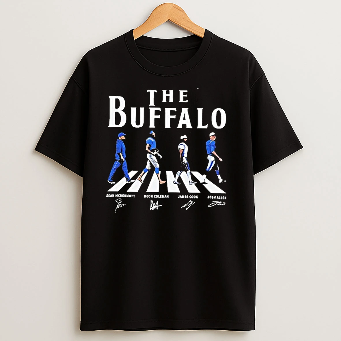 Sean Mcdermott Keon Coleman James Cook And Josh Allen Abbey Road Buffalo Bills Nfl Football Shirts