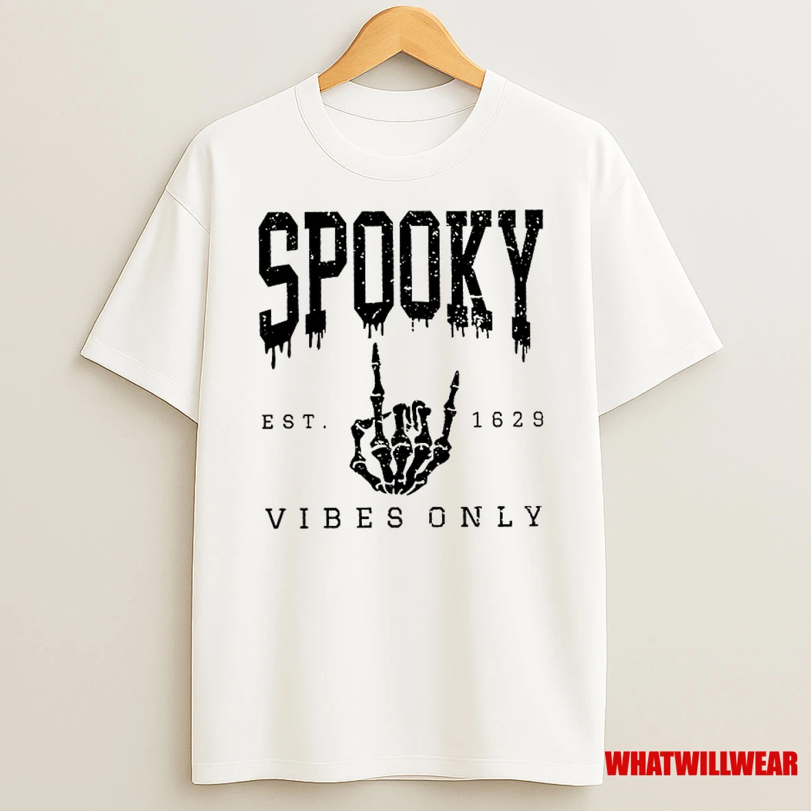 Skeleton Spooky Vibes Only Est 1629 Halloween Classic Shirts