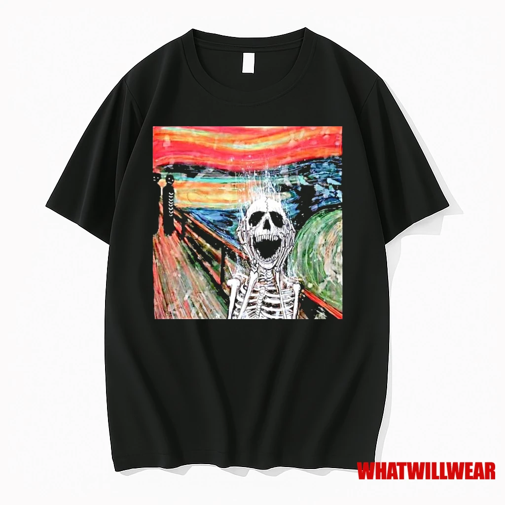 Skeleton The Scream Edvard Munchs Famous Classic Shirts
