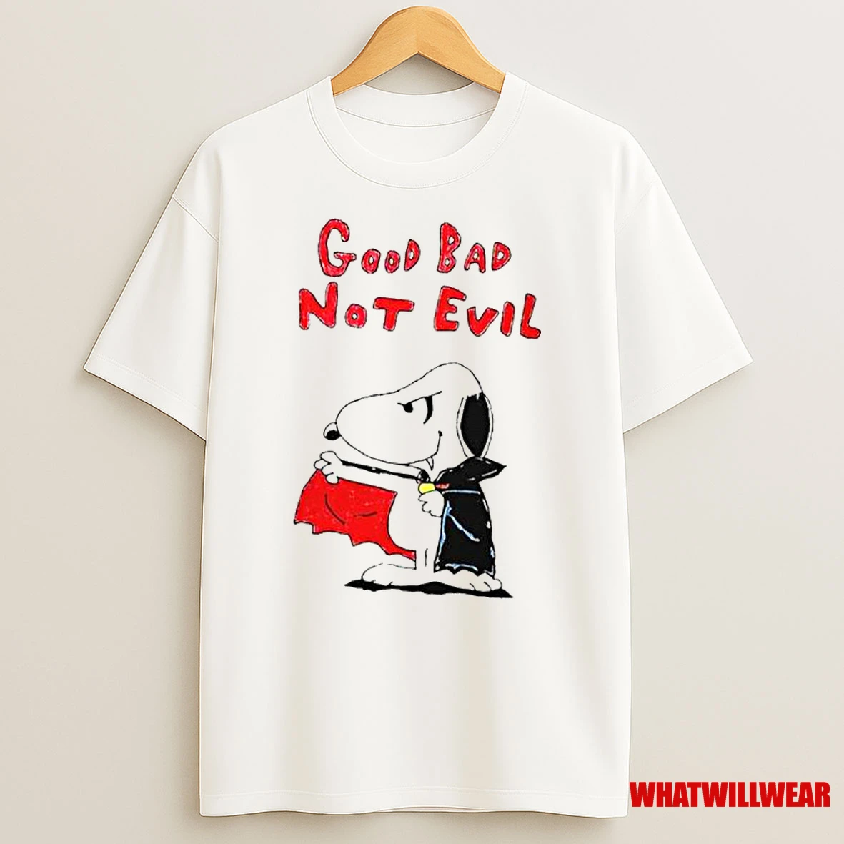 Snoopy Vampire Good Bad Not Evil Classic Shirts