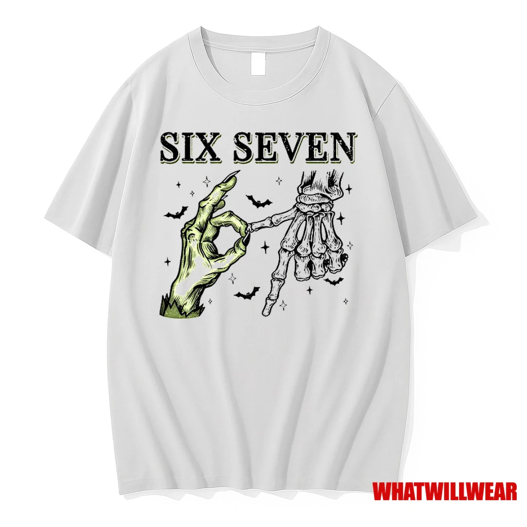 Spooky Season Funny Witch Skeleton Hands 6 7 Meme Classic Shirts