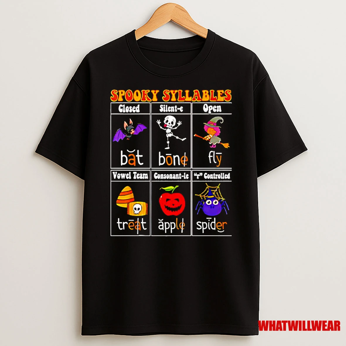 Spooky Syllables Teacher Funny Halloween Classic Shirts