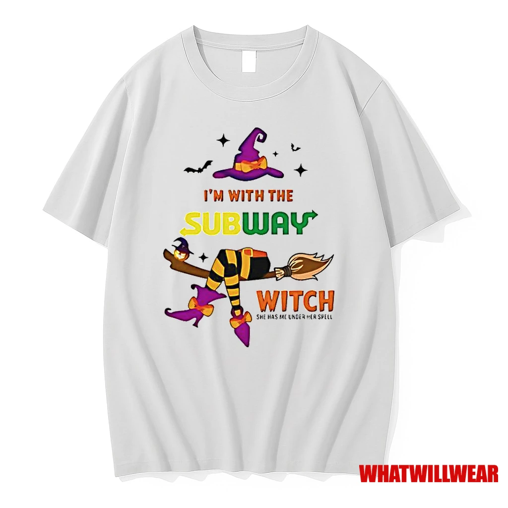 Subway Im With The Witch She Has Me Under Her Spell Halloween Classic Shirts