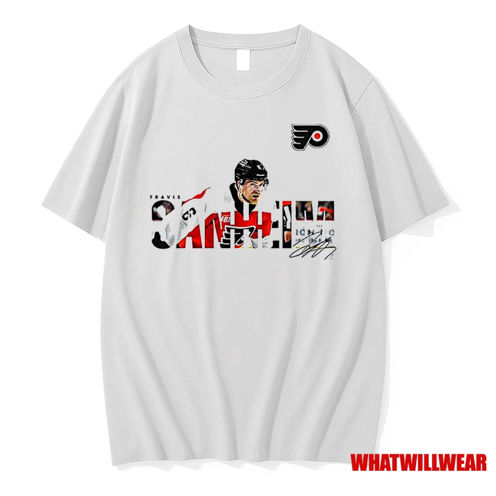 Travis Sanheim Philadelphia Flyers Nhl Logo Signature Classic Shirts