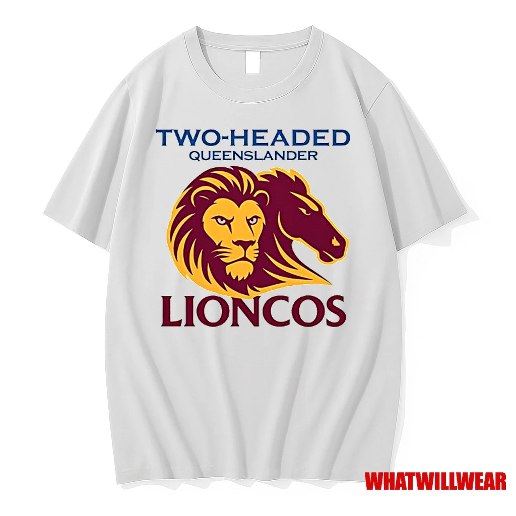 Two Headed Queenslander Lioncos Brisbane Bears And Fitzroy Lions Logo Classic Shirts