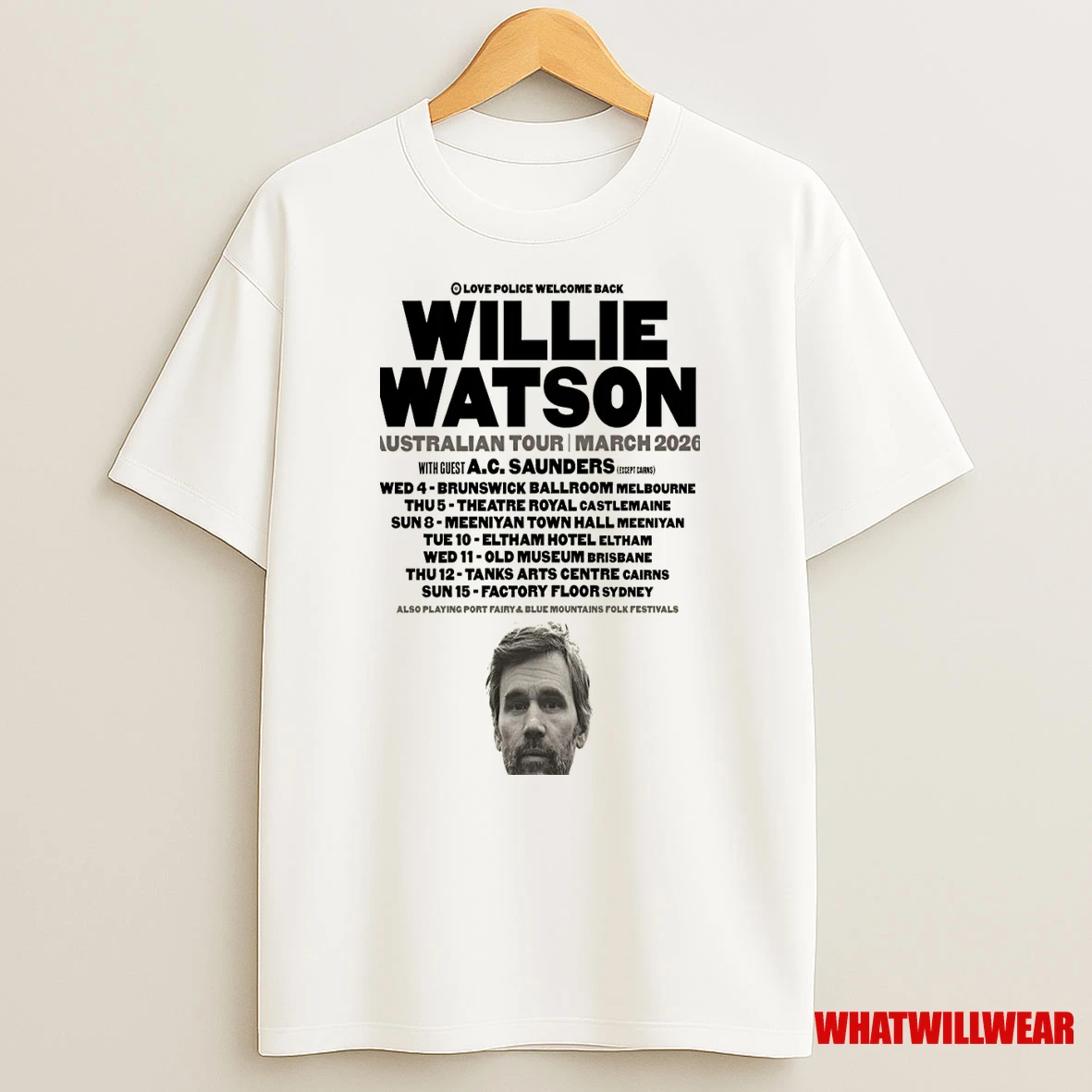 Willie Watson Australian Tour March 2026 Shirts