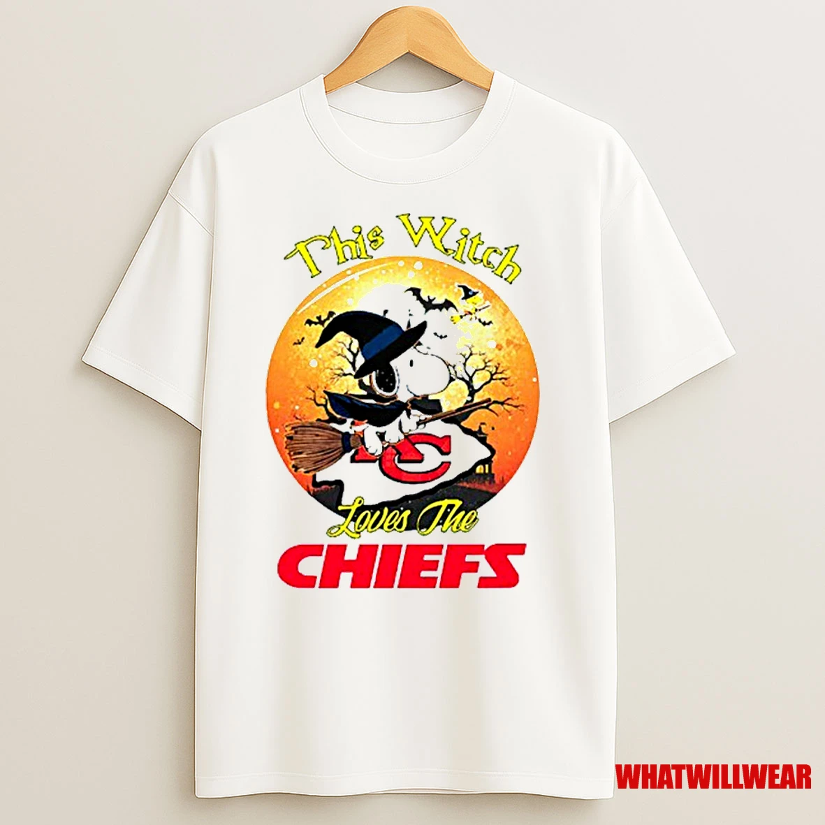 Witch Snoopy This Witch Loves The Kansas City Chiefs Halloween Classic Shirts