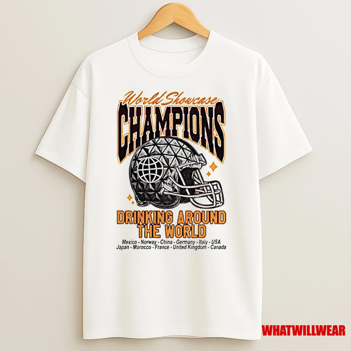 World Showcase Champions Drinking Around The World Helmet Classic Shirts