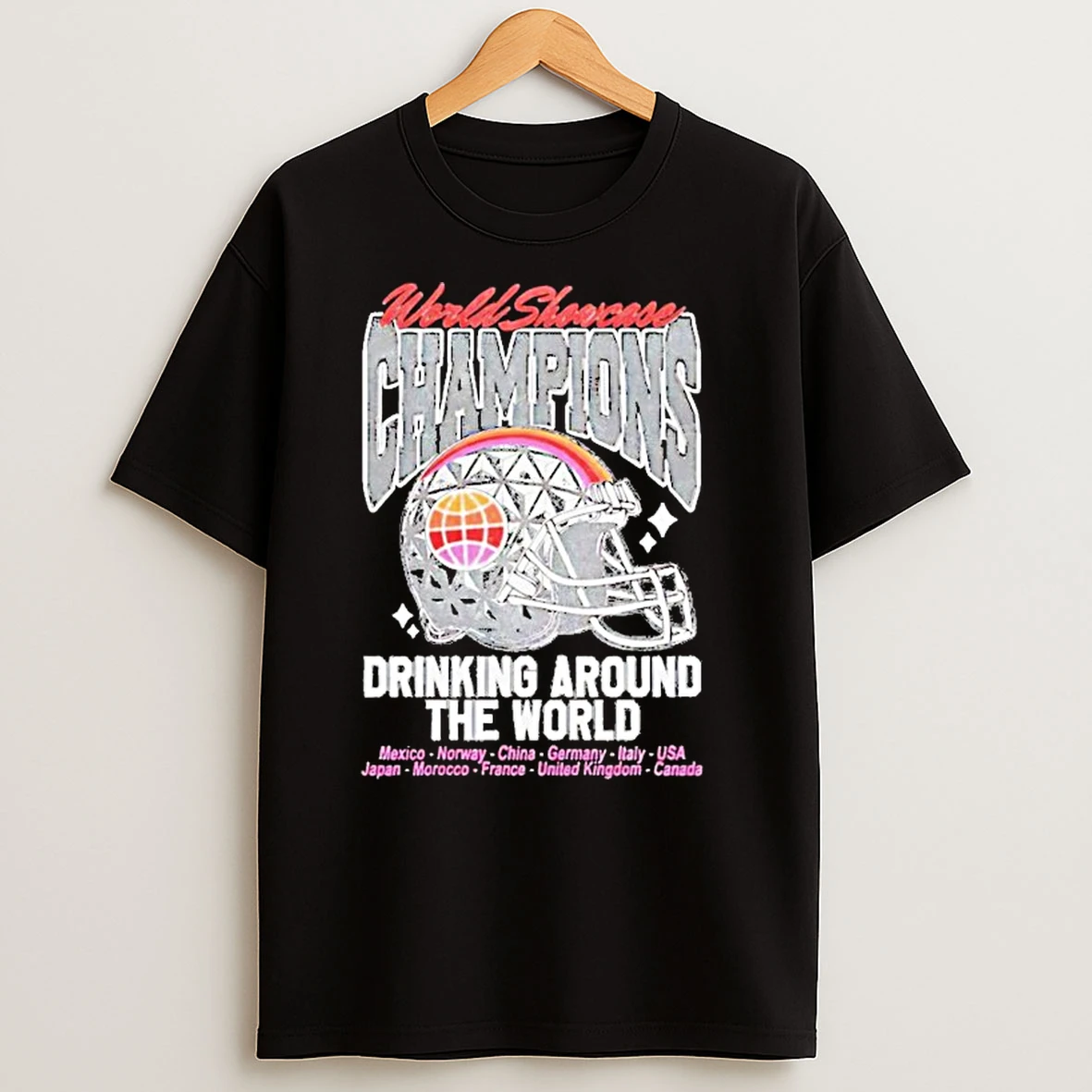World Showcase Champions Drinking Around The World Mvp Helmet Shirts