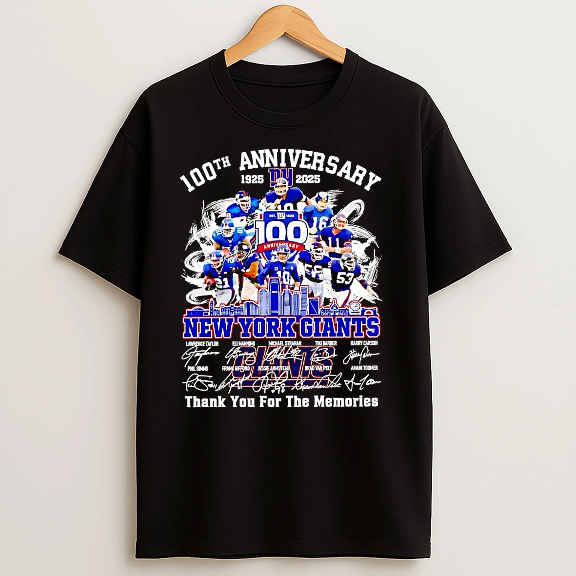 100th Anniversary 1925 2025 New York Giants Team Players T Shirts