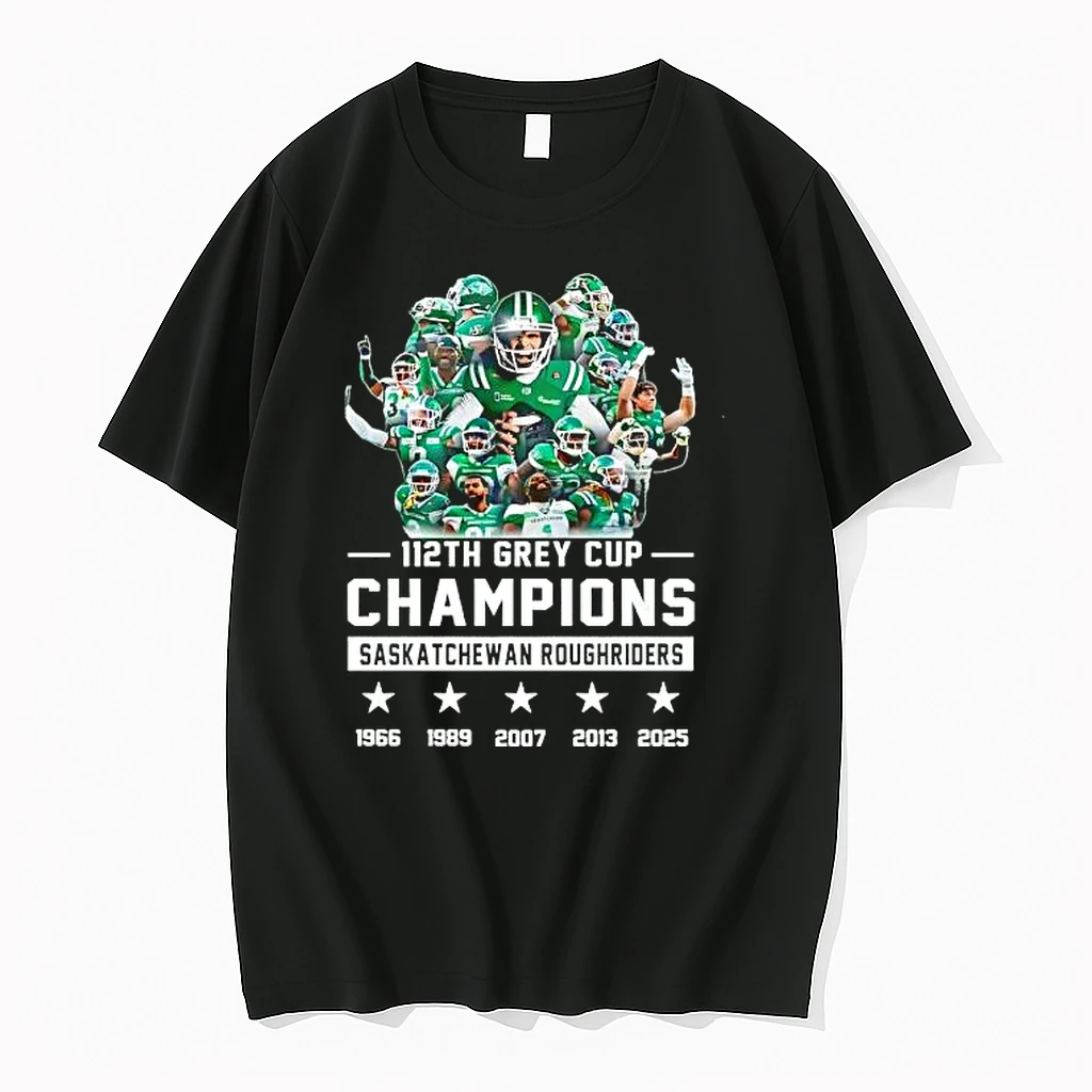 112th Grey Cup Champions Saskatchewan Roughriders 2025 Shirts