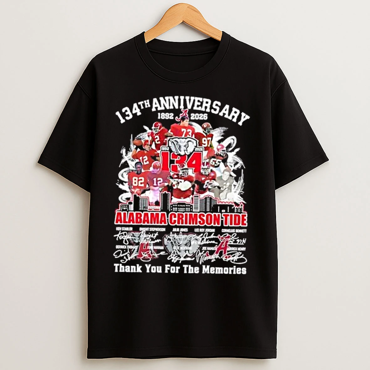 134th Anniversary 1892 2026 Alabama Crimson Tide Legends Thank You For The Memories T Shirts