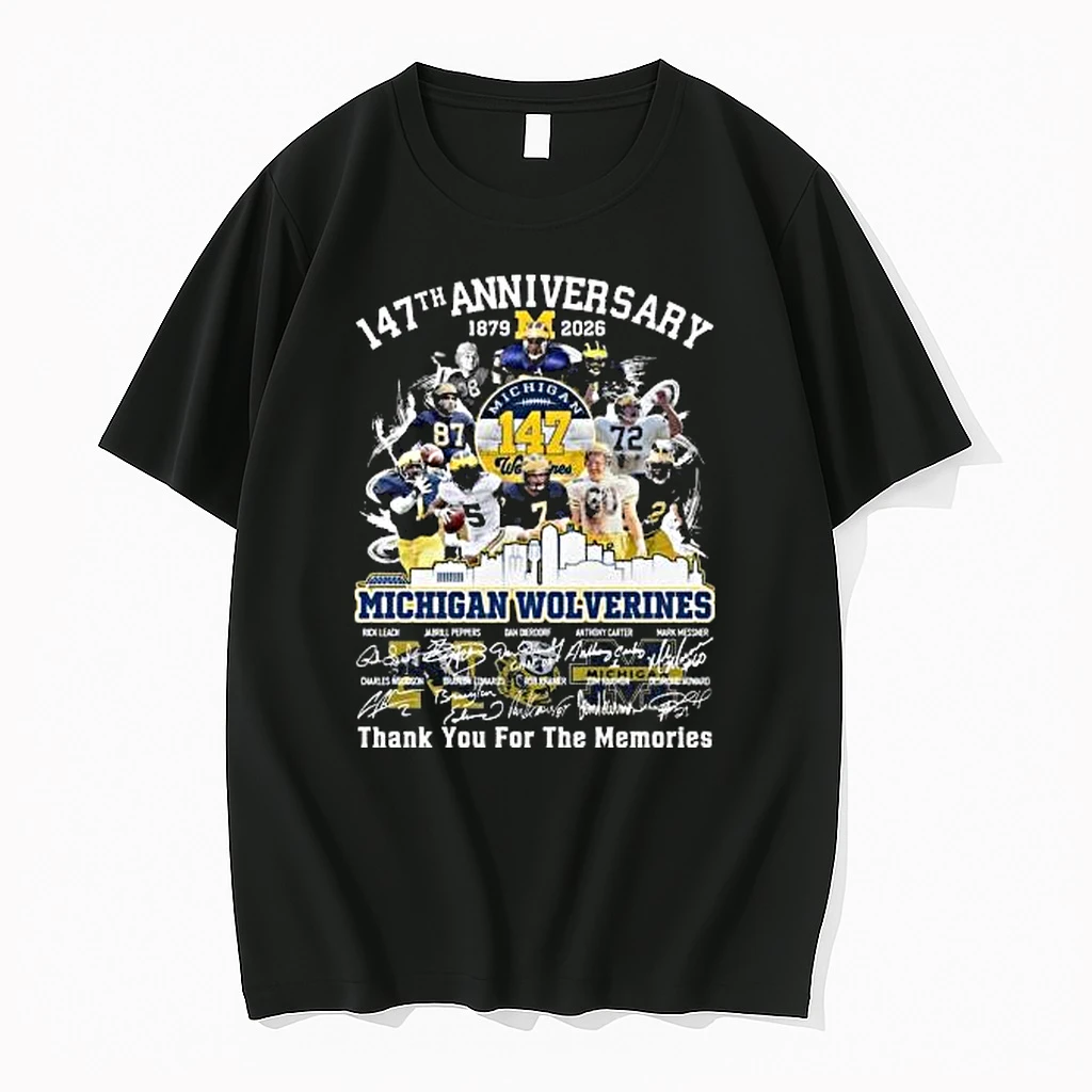 147th Anniversary 1879 2026 Michigan 147 Wolverines Thank You For The Memories Signatures Shirts
