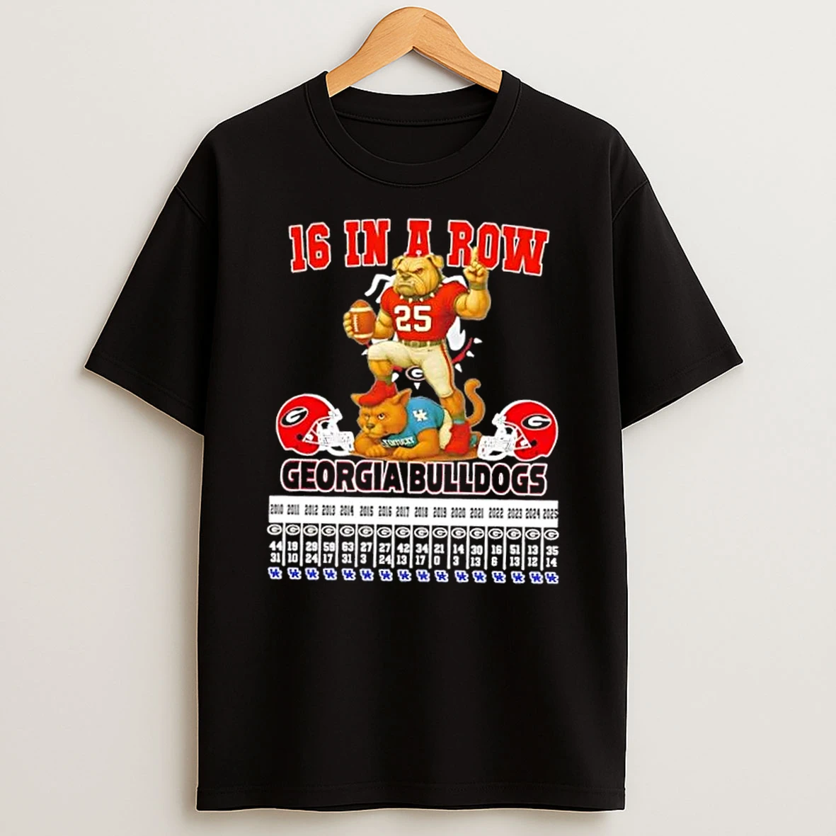 16 In A Row Georgia Bulldogs All Times Mascots Shirts