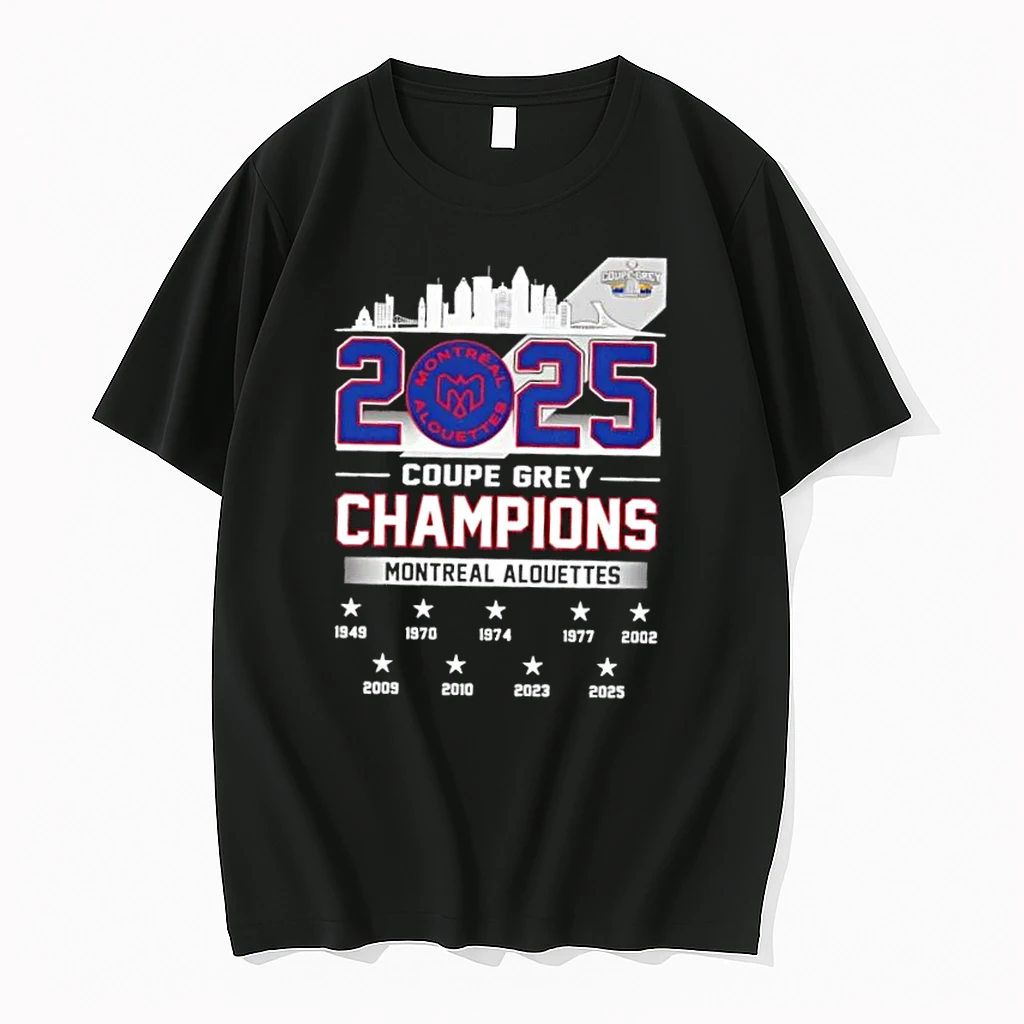 1949 2025 Coupe Grey Champions Montreal Alouettes Skyline Shirts