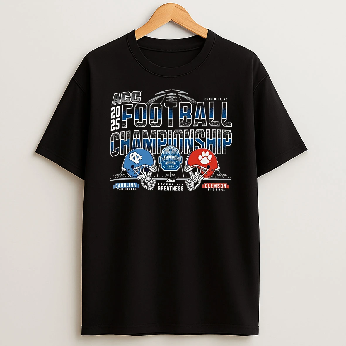 2025 Acc Atlantic Coast Conference Football Championship North Carolina Tar Heels Vs Clemson Tigers Charlotte Nc Shirts
