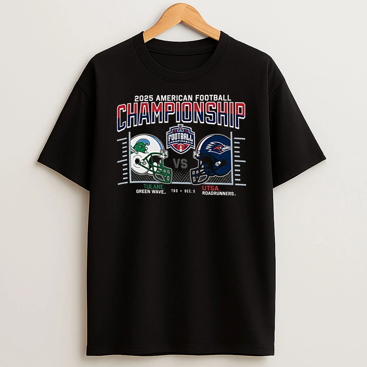 2025 American Conference Football Championship Utsa Roadrunners Vs Tulane Green Wave Tbd December 5 Helmets Shirts