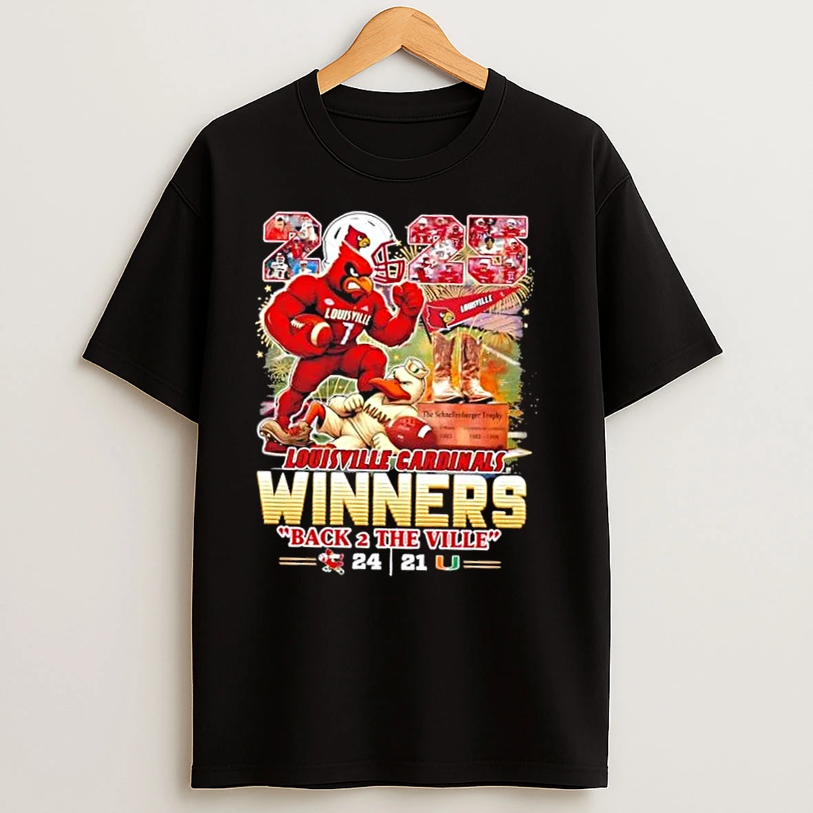 2025 Back 2 The Ville Winner Louisville Cardinals Mascot T Shirts