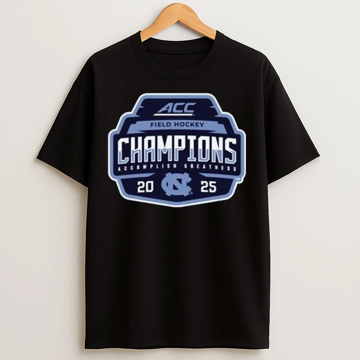 2025 Carolina Field Hockey Acc Tournament Champions Locker Room Circle Black T Shirts