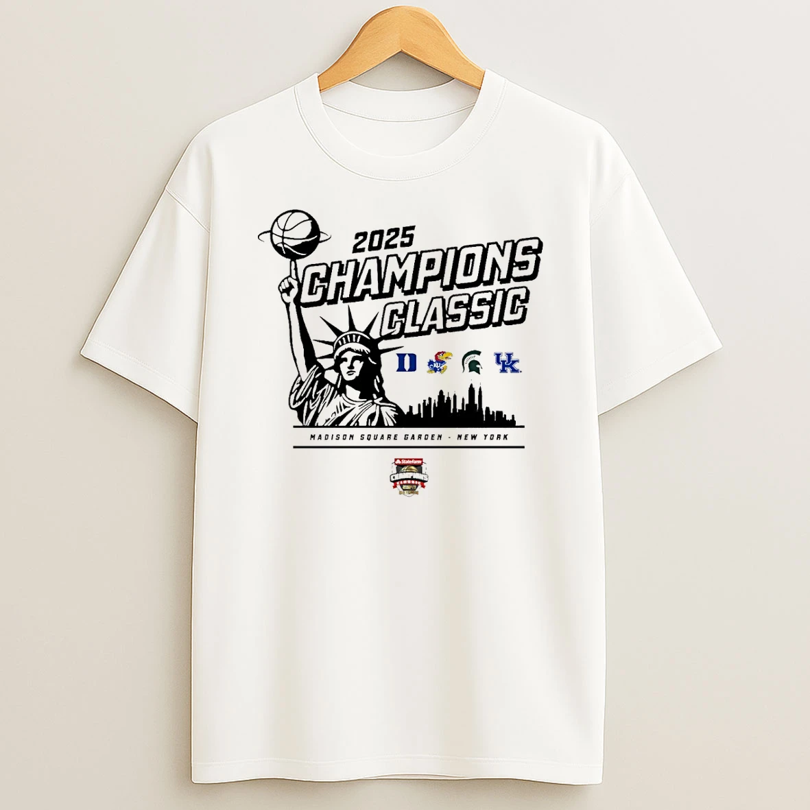 2025 Champions Classic Duke Kansas Michigan State And Kentucky Madison Square Garden New York Shirts