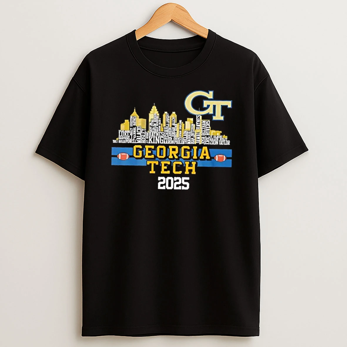 2025 Georgia Tech Yellow Jackets All Names City Skyline Shirts