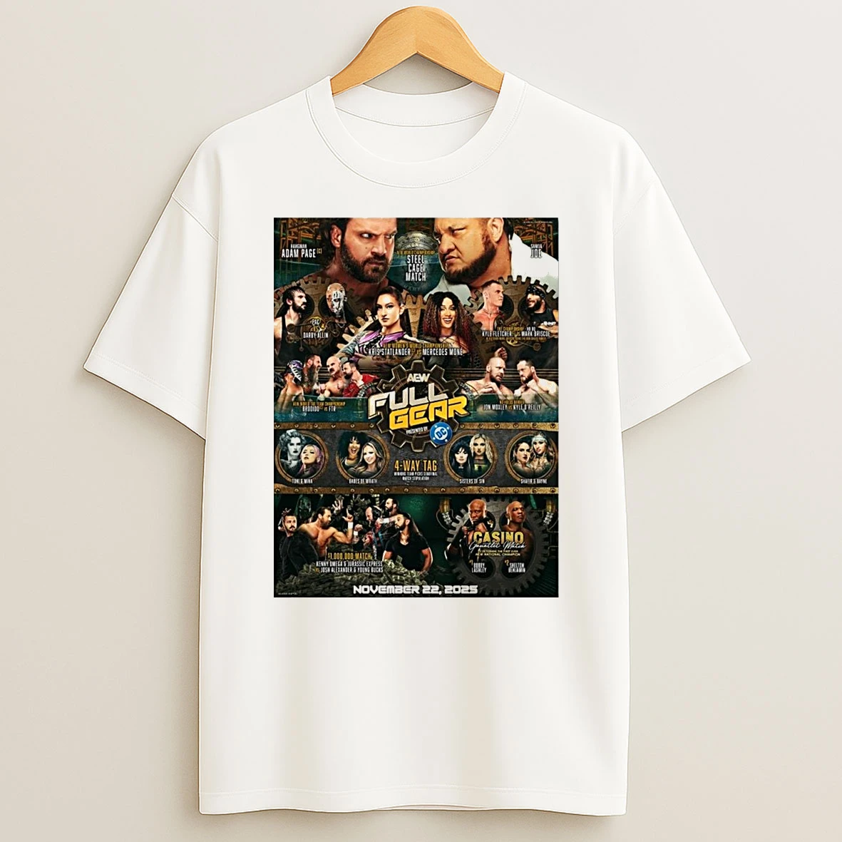 2025 Happy Aew Full Gear Presented By Dc Eve To All That Celebrate 4 Way Tag Shirts