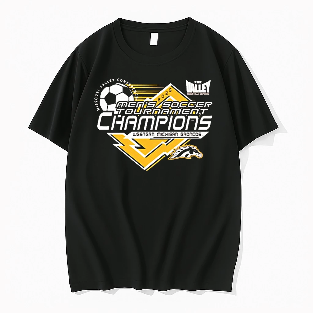 2025 Missouri Valley Conference Mens Soccer Tournament Champions Western Michigan Broncos Shirts