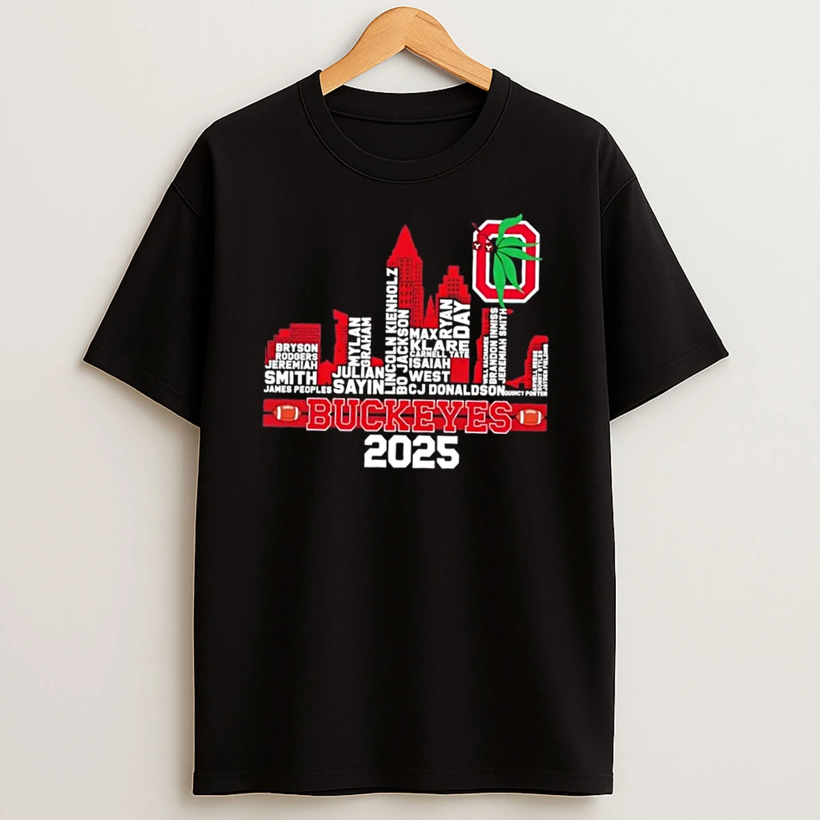 2025 Ohio State Buckeyes Typo Football All Names City Thank You For The Memories Skyline Shirts