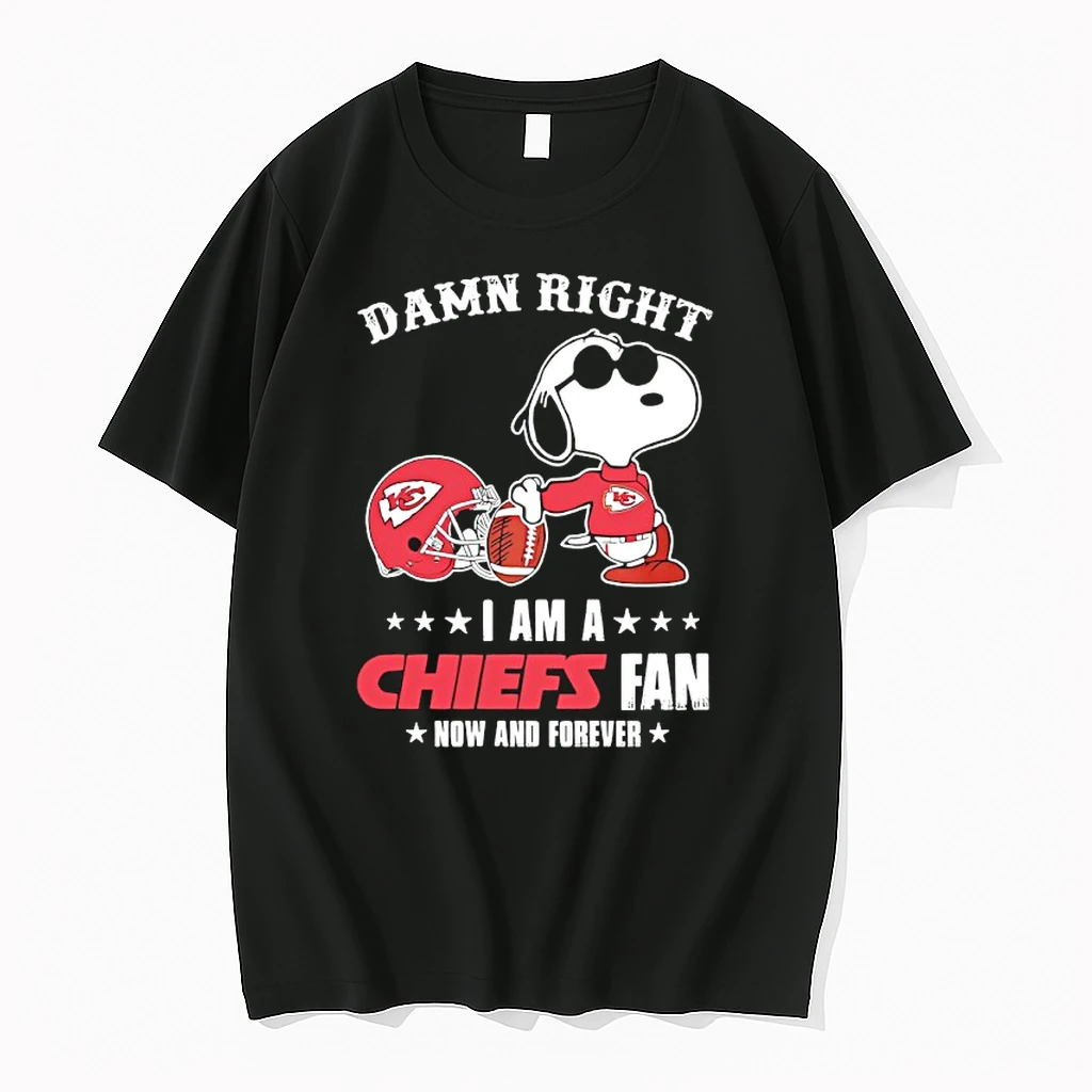 2025 Snoopy Damn Right I Am A Kansas City Chiefs Fan Now And Forever Shirts