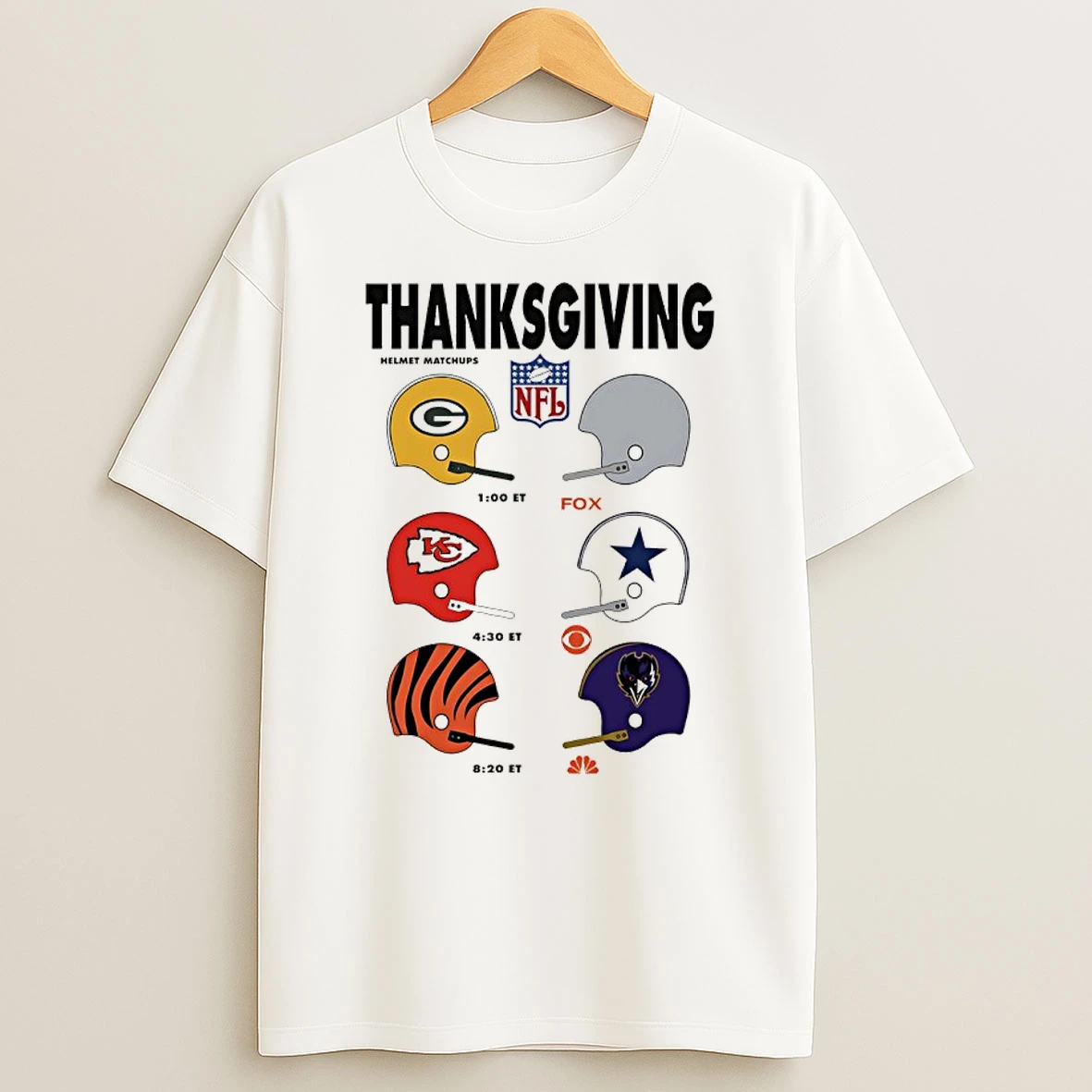 2025 Thanksgiving Football Helmet Matchups Shirts