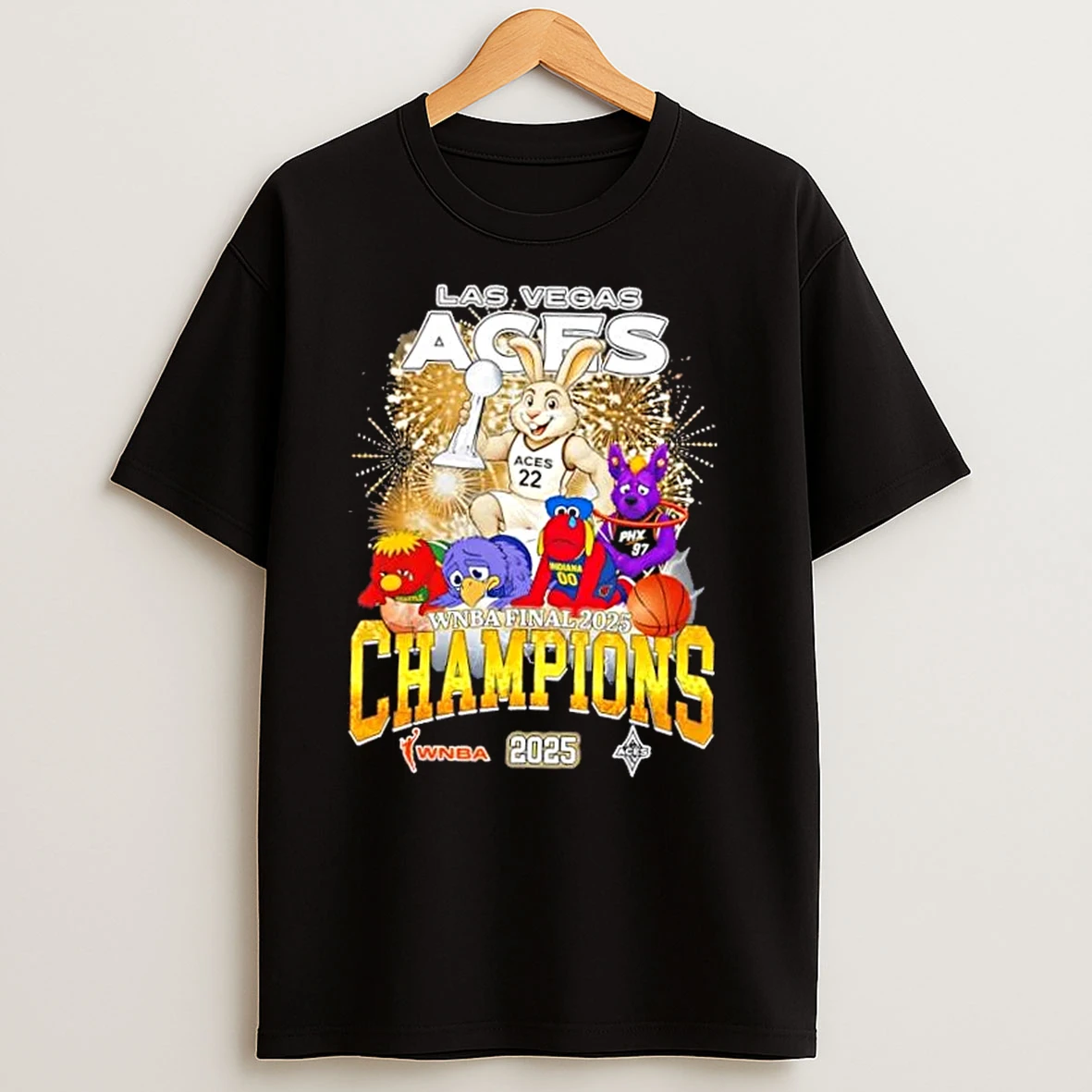 2025 Wnba Finals Champions Winner Las Vegas Aces Mascots T Shirts