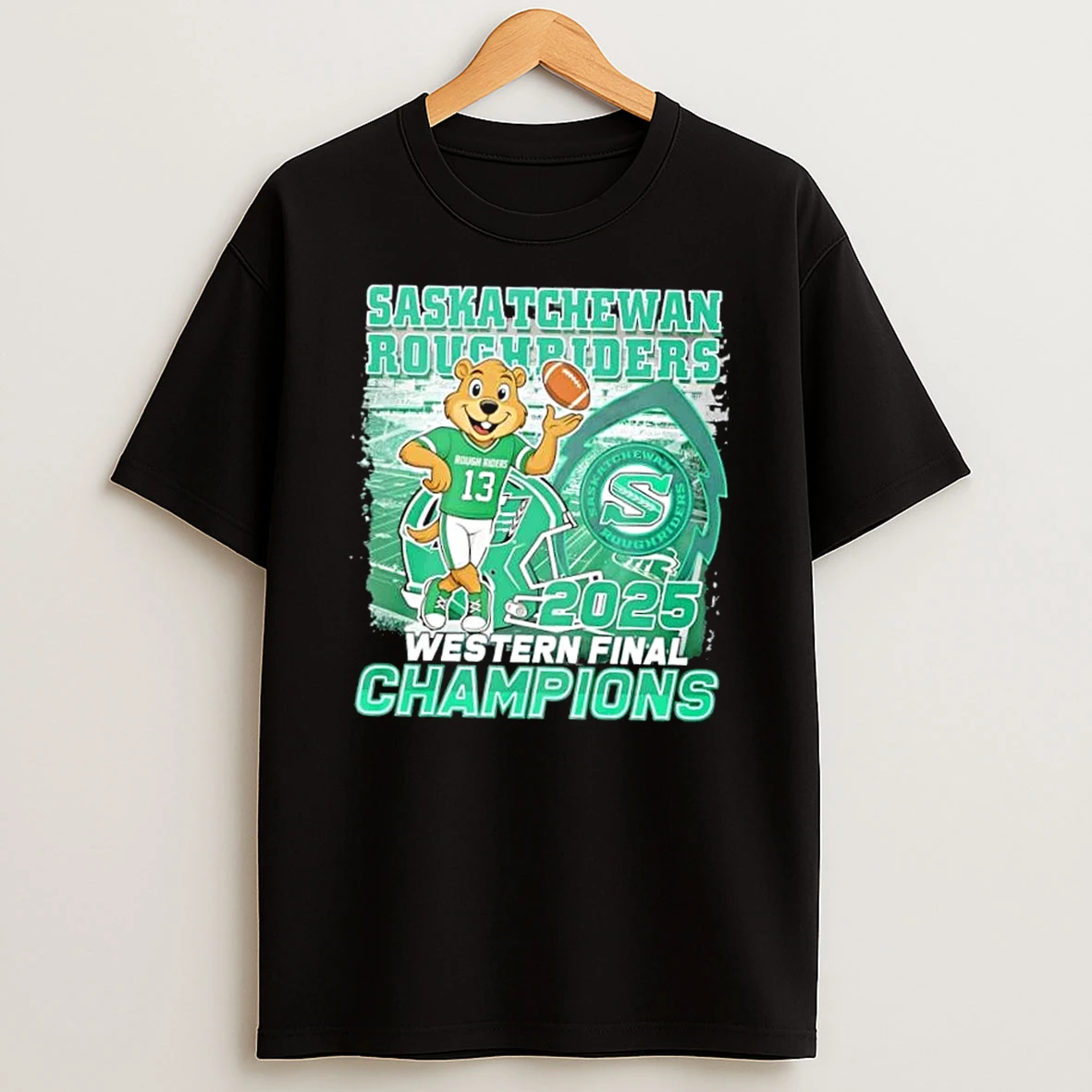 2025 Western Final Champions Saskatchewan Roughriders Mascot Shirts